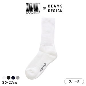グンゼ BODYWILD by BEAMS DESIGN クルー丈 ソックス メンズ 25-27cm GUNZE