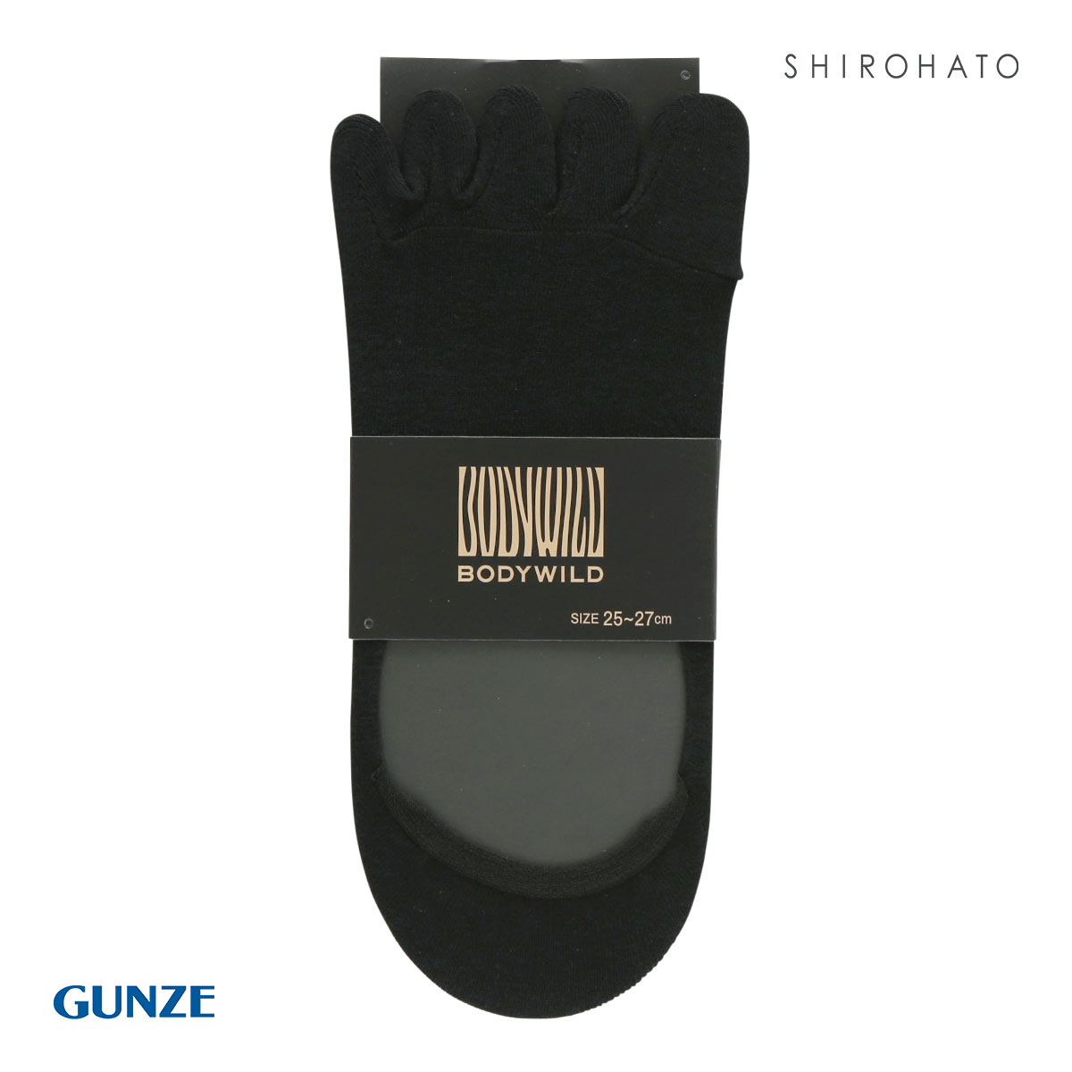 グンゼ GUNZE ボディワイルド BODYWILD メンズ フットカバー 靴下 5本指 25-27cm(BK-ブラック-25-27cm)