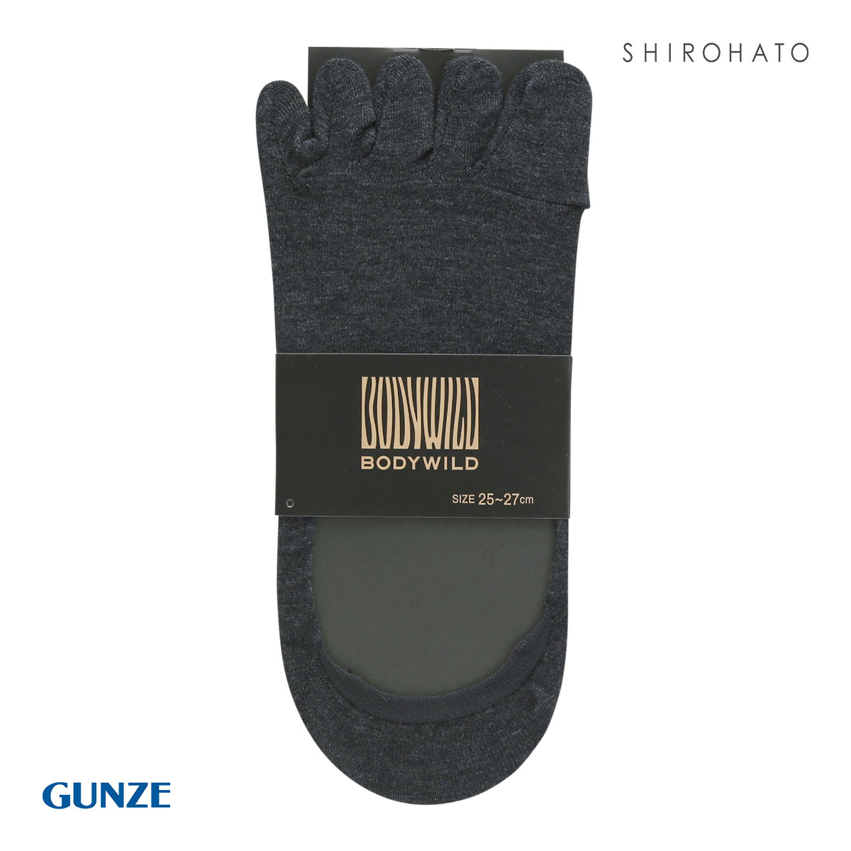 グンゼ GUNZE ボディワイルド BODYWILD メンズ フットカバー 靴下 5本指 25-27cm(CGY-チャコールグレー-25-27cm)
