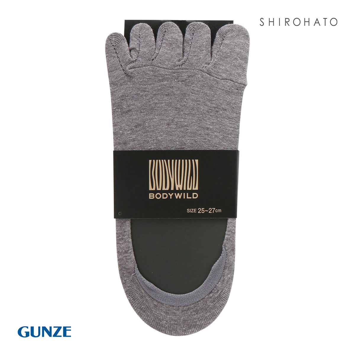 グンゼ GUNZE ボディワイルド BODYWILD メンズ フットカバー 靴下 5本指 25-27cm(GY-グレー-25-27cm)