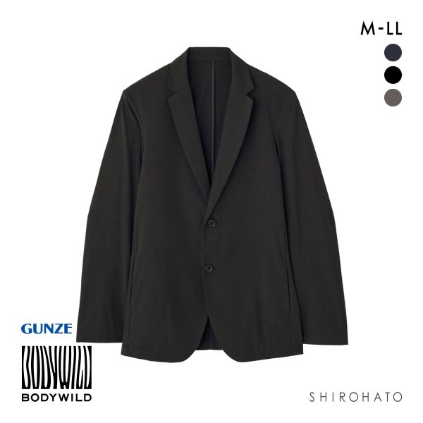 グンゼ BODY WILD ライトテック ストレッチメッシュ テーラードジャケット メンズ ビジカジ リモートワーク GUNZE ボディワイルド