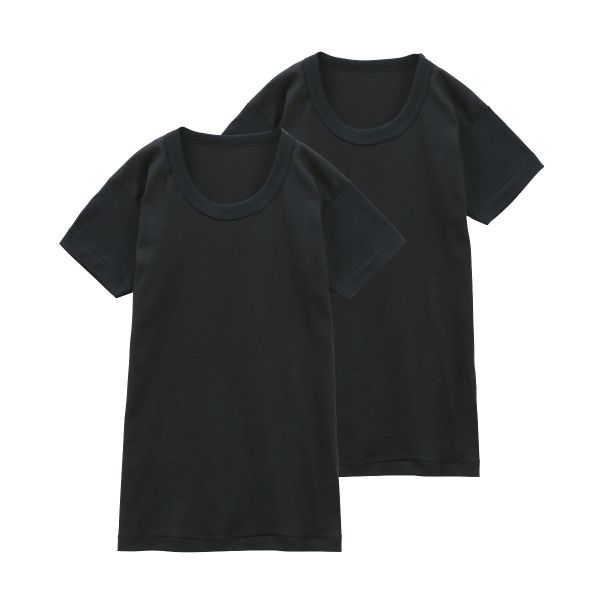 グンゼ GUNZE キッズ ジュニア 無地 クルーネック 半袖Tシャツ 2枚組 やわらか綿100％ 子供肌着