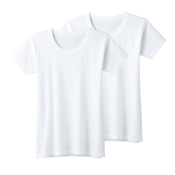 グンゼ GUNZE キッズ ジュニア 無地 半袖 丸首 Tシャツ 2枚組 男児 やわらか綿100％ 子供肌着 男の子 ボーイズ