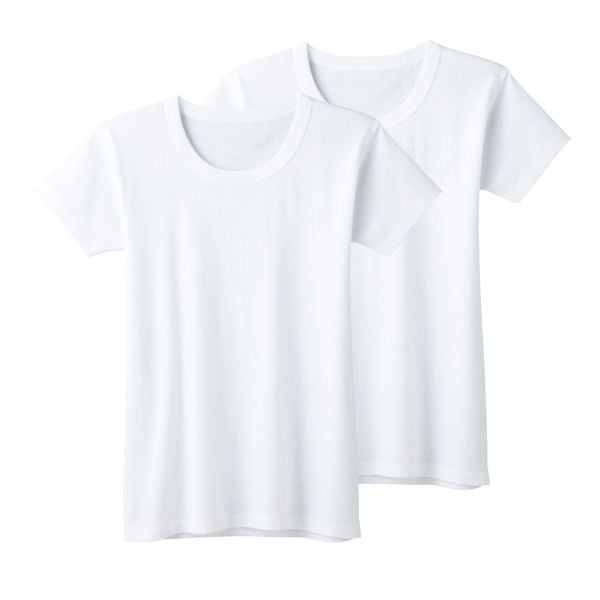 グンゼ GUNZE キッズ ジュニア 無地 半袖 丸首 Tシャツ 2枚組 男児 やわらか綿100％ 子供肌着 男の子 ボーイズ