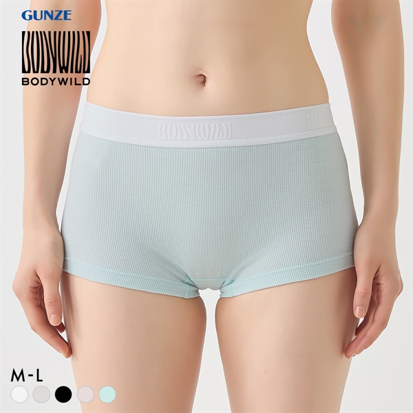 グンゼ ボディワイルド レディース 綿混リブボクサーパンツ BODYWILD GUNZE