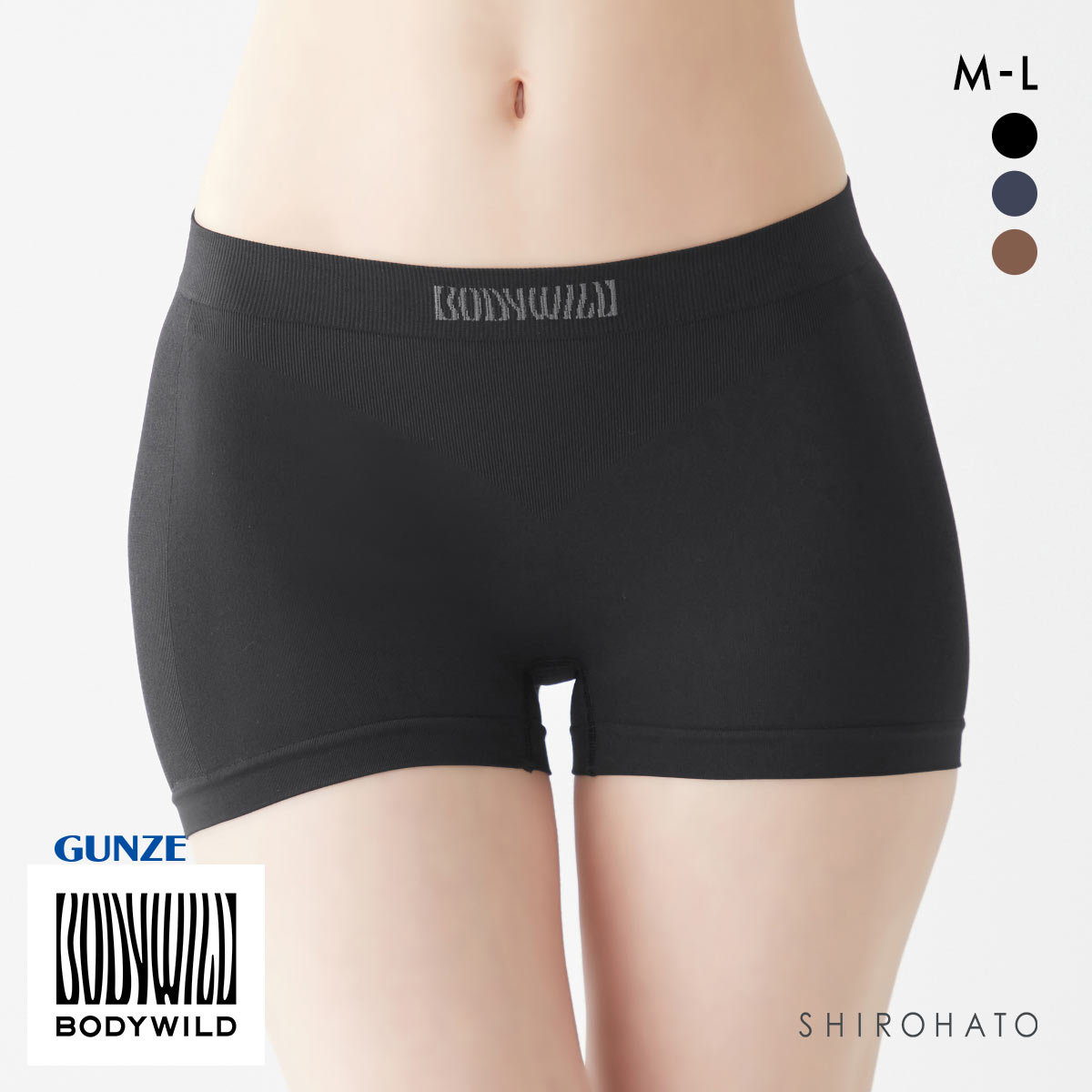 グンゼ GUNZE ボディワイルド BODYWILD レディース ボクサーパンツ(BK-ブラック-M)