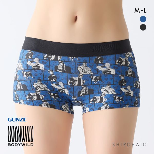 ボディワイルド レディースボクサーパンツ ジョジョの奇妙な冒険コラボ 総プリント ショーツ 一分丈 BODYWILD