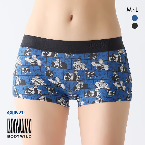 ボディワイルド レディースボクサーパンツ ジョジョの奇妙な冒険コラボ 総プリント ショーツ 一分丈 BODYWILD