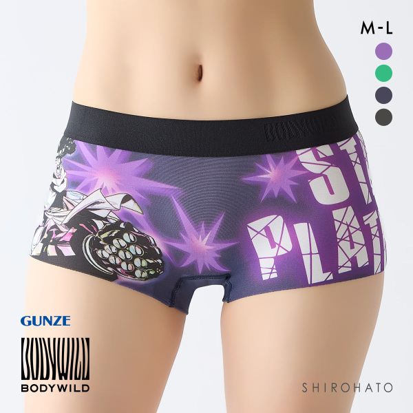 ボディワイルド レディースボクサーパンツ ジョジョの奇妙な冒険コラボ ショーツ 一分丈 BODYWILD
