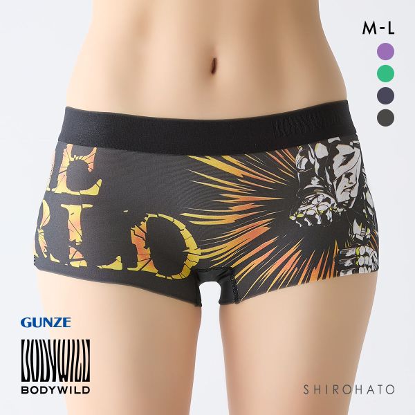 ボディワイルド レディースボクサーパンツ ジョジョの奇妙な冒険コラボ ショーツ 一分丈 BODYWILD