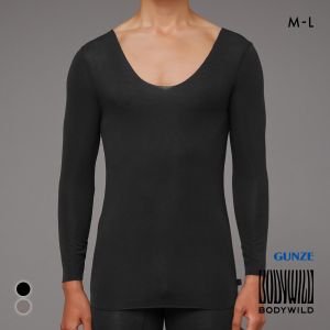 グンゼ BODY WILD カットオフ ボートネック ロングスリーブ シャツ メンズ GUNZE ボディワイルド