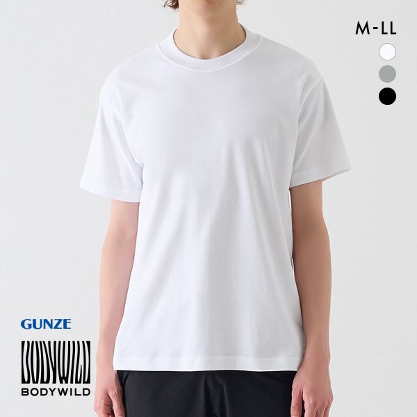 グンゼ GUNZE ボディワイルド BODY WILD Tシャツ メンズ ジャケットの襟が汚れにくい 半袖 インナー M L LL