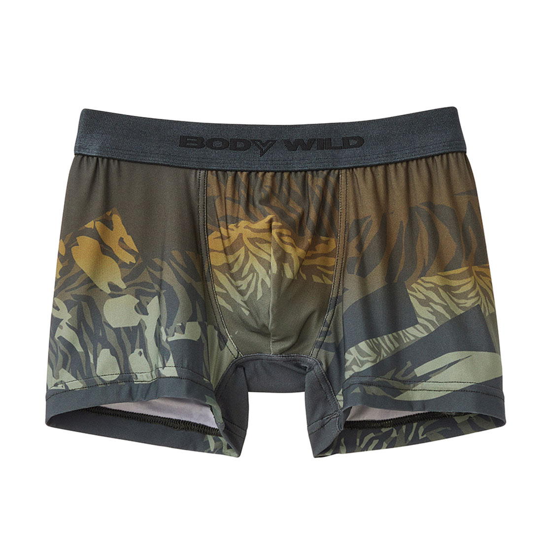 グンゼ GUNZE ボディワイルド BODY WILD ボクサーパンツ メンズ 前とじ 吸汗速乾 インクジェットプリント(KH-カーキ-M)