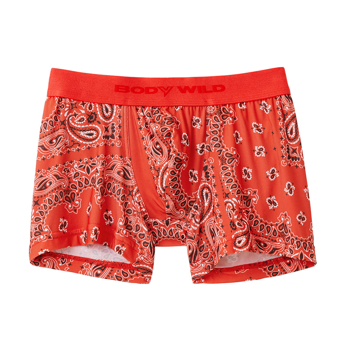 グンゼ GUNZE ボディワイルド BODY WILD ボクサーパンツ メンズ 前とじ 吸汗速乾 インクジェットプリント(OR-オレンジ-M)