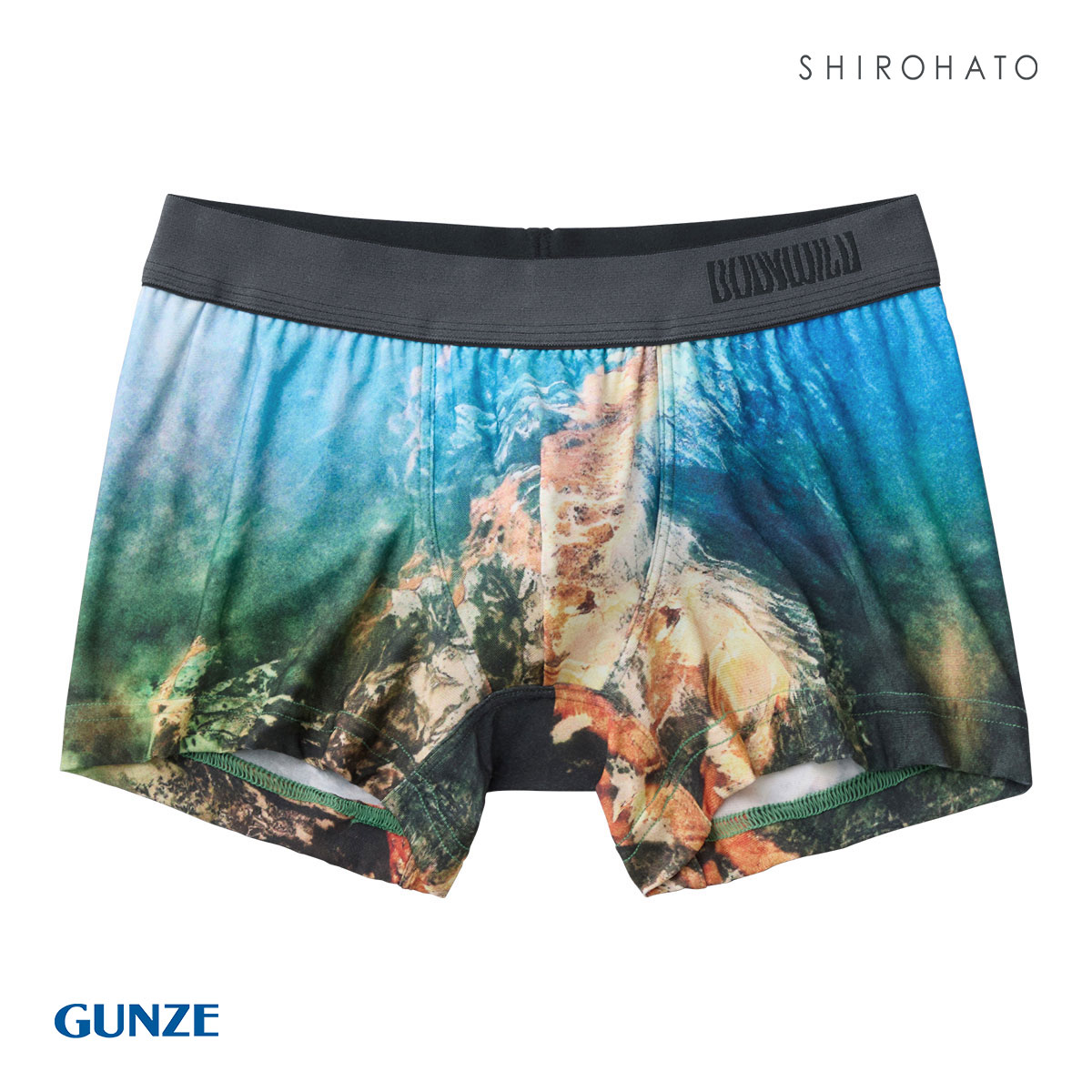グンゼ GUNZE ボディワイルド BODY WILD ボクサーパンツ メンズ 日本製 吸汗速乾 前とじ(BG-ブルーグリーン-M)