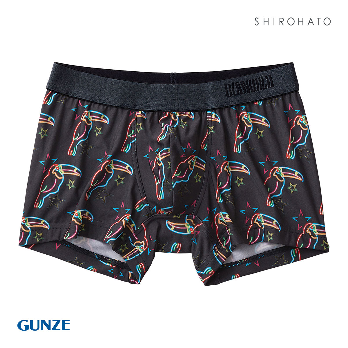 グンゼ GUNZE ボディワイルド BODY WILD ボクサーパンツ メンズ 日本製 前とじ 吸汗速乾(BK-ブラック-M)