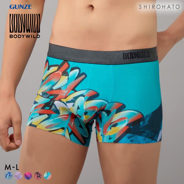 グンゼ BODY WILD インクジェットプリント ボクサーパンツ メンズ 前とじ GUNZE ボディワイルド
