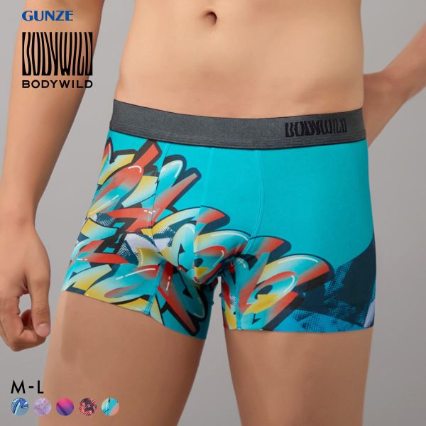 グンゼ BODY WILD インクジェットプリント ボクサーパンツ メンズ 前とじ GUNZE ボディワイルド