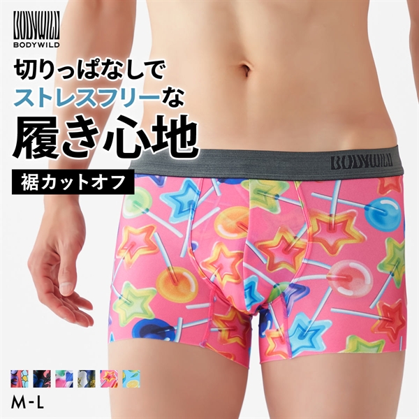 グンゼ BODY WILD インクジェットプリント 総柄 ボクサーパンツ メンズ 前とじ GUNZE ボディワイルド