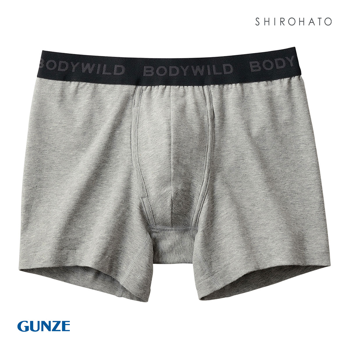 グンゼ GUNZE ボディワイルド BODY WILD ボクサーパンツ メンズ 綿混素材 前あき(HGY-杢グレー-M)