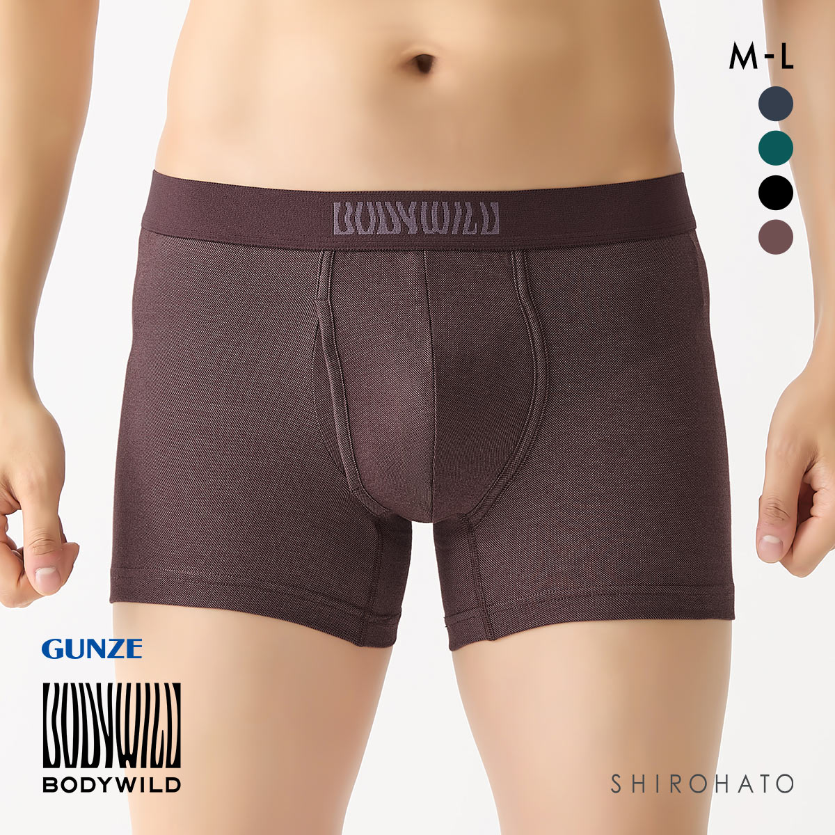 グンゼ ボディワイルド ビームス ボクサーパンツ メンズ GUNZE BODY WILD by BEAMS DESIGN BORDER(BO-ボルドー-M)
