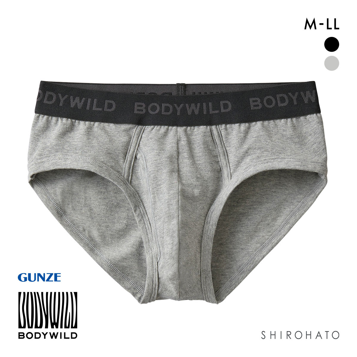 ボディワイルド ブリーフ 綿混 前あき メンズ BODYWILD(HGY-杢グレー-M)