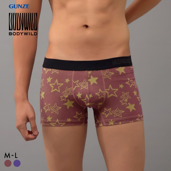 グンゼ BODY WILD スター柄 ジャカード ボクサーパンツ メンズ GUNZE ボディワイルド
