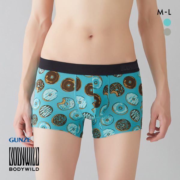 グンゼ GUNZE ボディワイルド BODY WILD ボクサーパンツ メンズ 吸汗速乾 前とじ ドーナツ柄