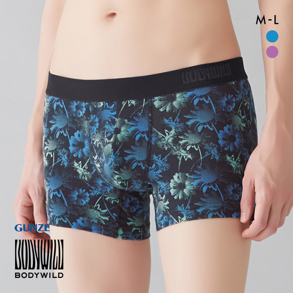 グンゼ GUNZE ボディワイルド BODY WILD ボクサーパンツ メンズ 前とじ 綿混素材 総柄 花柄