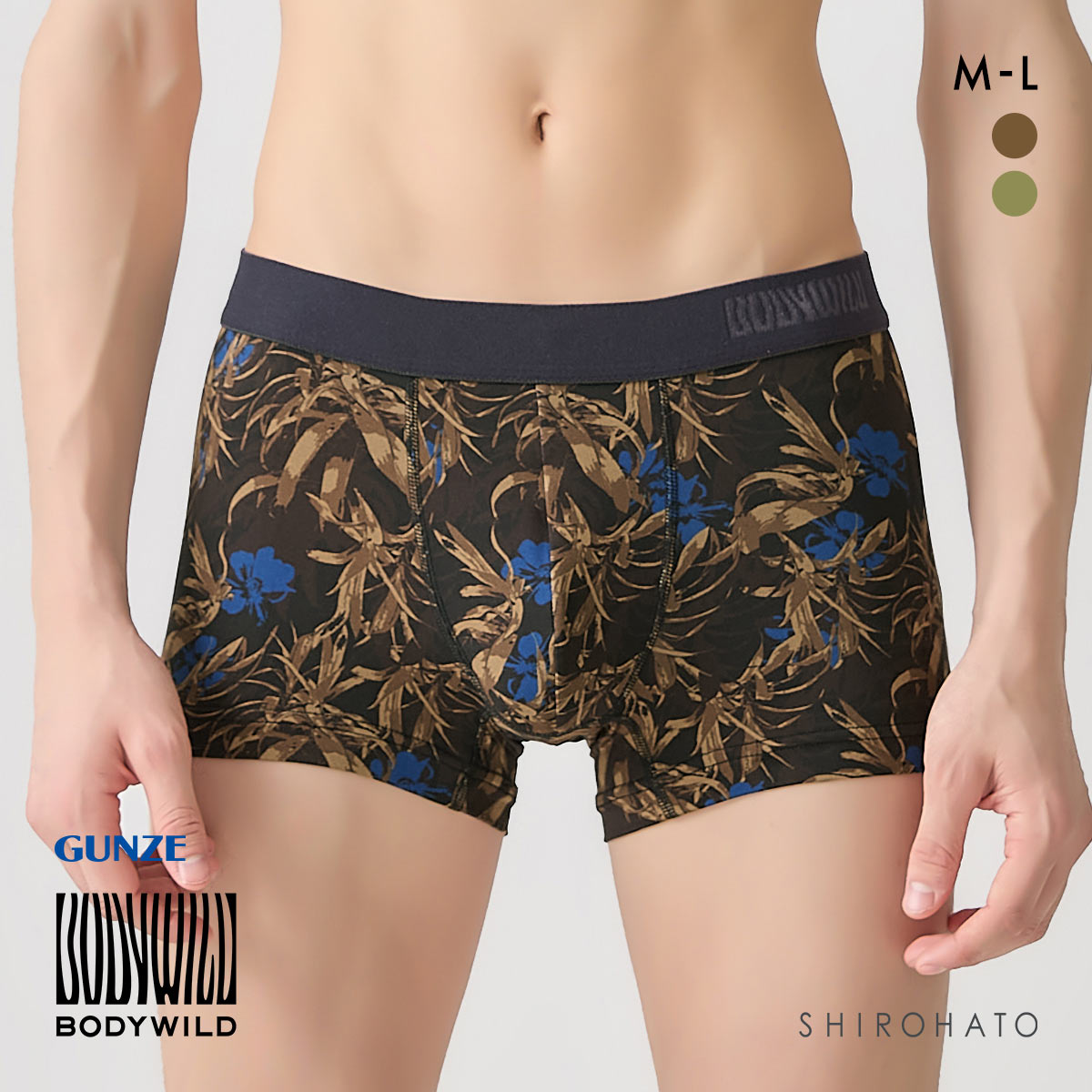 ボディワイルド ボクサーパンツ メンズ 前閉じ 吸汗速乾 BODYWILD(BR-ブラウン-M)