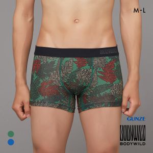 グンゼ BODY WILD リーフカモ柄 ボクサーパンツ 前閉じ メンズ GUNZE ボディワイルド