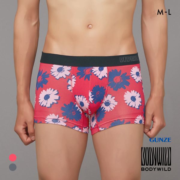 グンゼ BODY WILD ポップフラワー柄 ボクサーパンツ 前閉じ メンズ GUNZE ボディワイルド