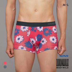 グンゼ BODY WILD ポップフラワー柄 ボクサーパンツ 前閉じ メンズ GUNZE ボディワイルド