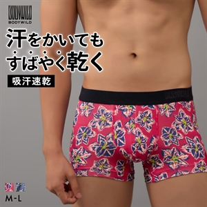 グンゼ BODY WILD シティフラワー柄 ボクサーパンツ 前閉じ メンズ 吸汗速乾 GUNZE ボディワイルド