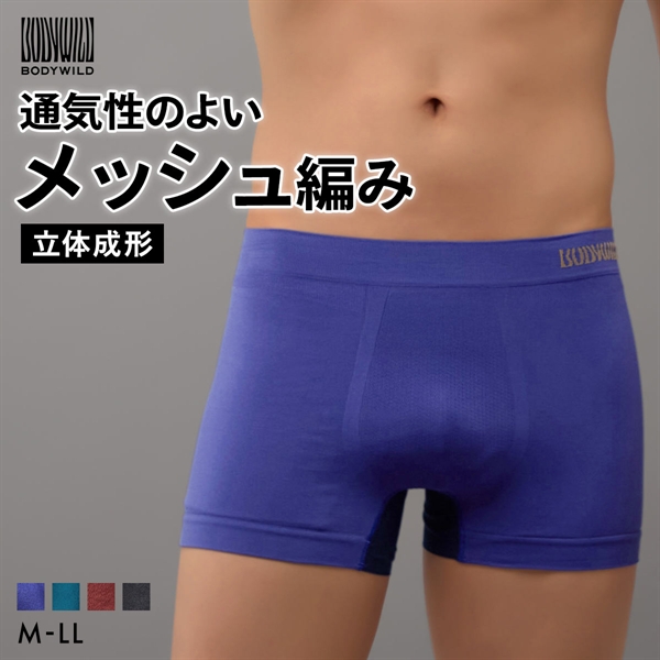 グンゼ BODY WILD 前マチメッシュ 成型 ボクサーパンツ 前閉じ メンズ ベンチレーション GUNZE ボディワイルド カットオフ