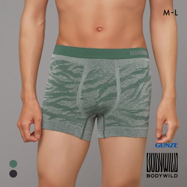 グンゼ BODY WILD ゼブラ柄 立体成型 ボクサーパンツ 前閉じ メンズ GUNZE ボディワイルド