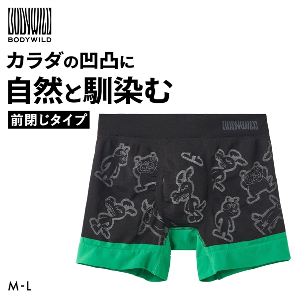 グンゼ GUNZE ボディワイルド BODY WILD ドッグス柄 ボクサーパンツ メンズ 立体成型 3D-Boxer 前とじ