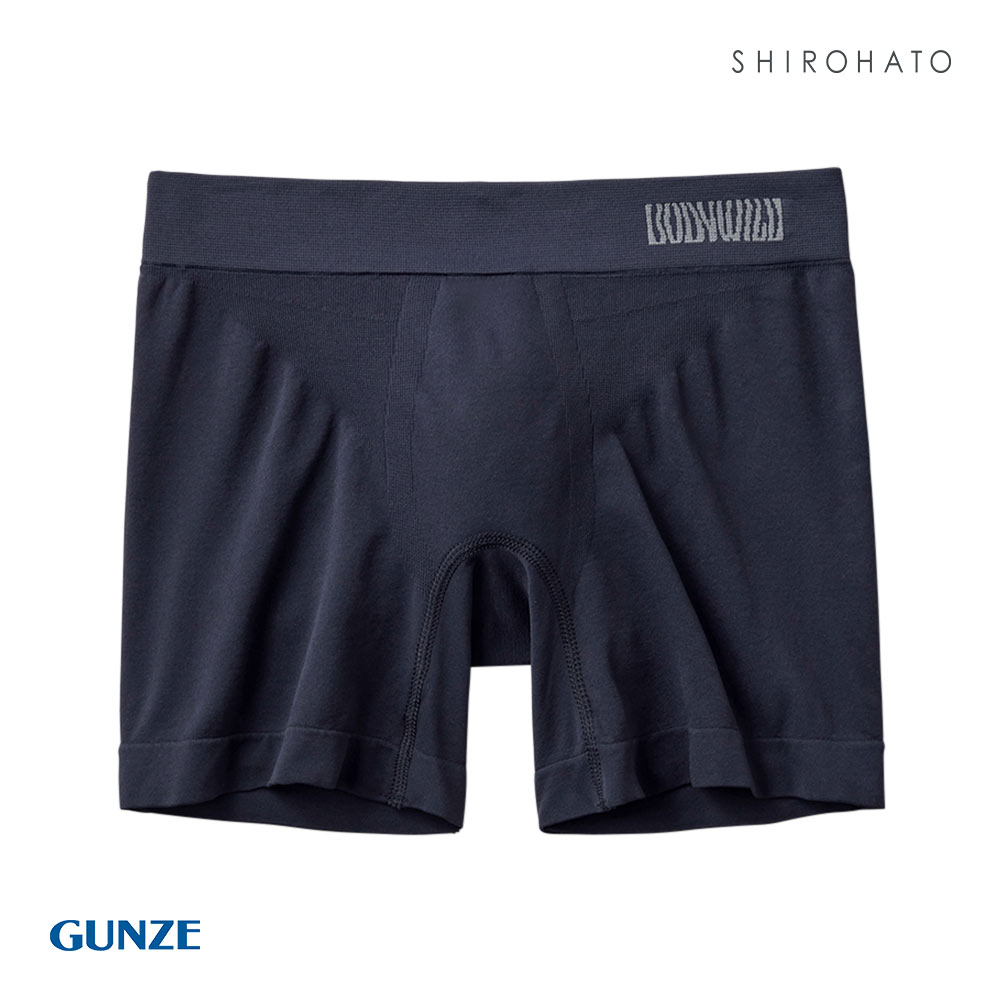 グンゼ GUNZE ボディワイルド BODY WILD 立体成型 セミロングボクサーパンツ 前閉じ メンズ e-BOXER(NV-ネイビー-M)