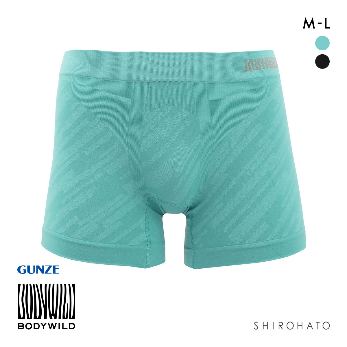 ボディワイルド ボクサーパンツ 立体成型 セミロングボクサー メンズ 前とじ BODYWILD(TU-ターコイズ-M)