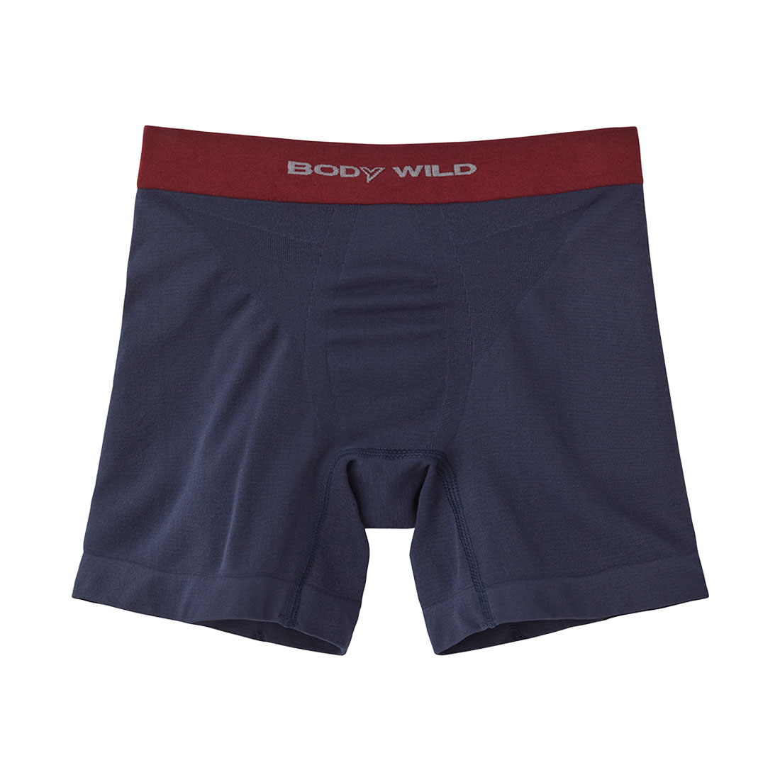 グンゼ GUNZE ボディワイルド BODY WILD e-BOXER ボクサーパンツ メンズ ツートンカラー 3D-BOXER 立体成型 前とじ セミロング(NV-ネイビー-M)