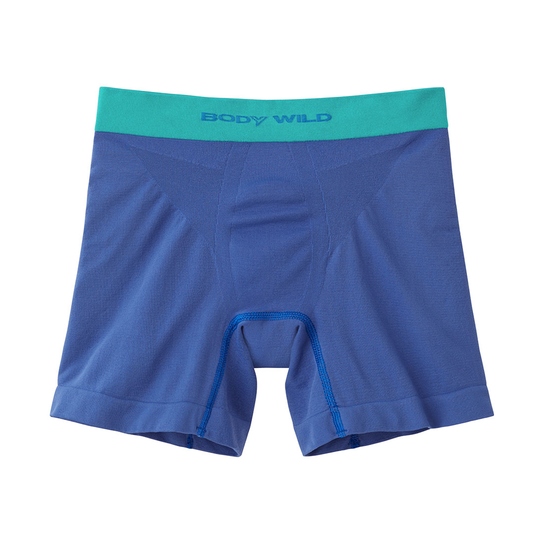 グンゼ GUNZE ボディワイルド BODY WILD e-BOXER ボクサーパンツ メンズ ツートンカラー 3D-BOXER 立体成型 前とじ セミロング(BU-ブルー-M)
