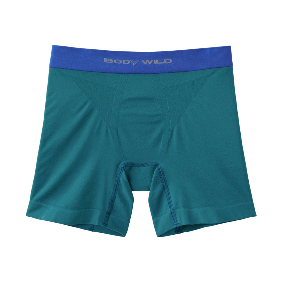 グンゼ GUNZE ボディワイルド BODY WILD e-BOXER ボクサーパンツ メンズ ツートンカラー 3D-BOXER 立体成型 前とじ セミロング(DGR-濃グリーン-M)