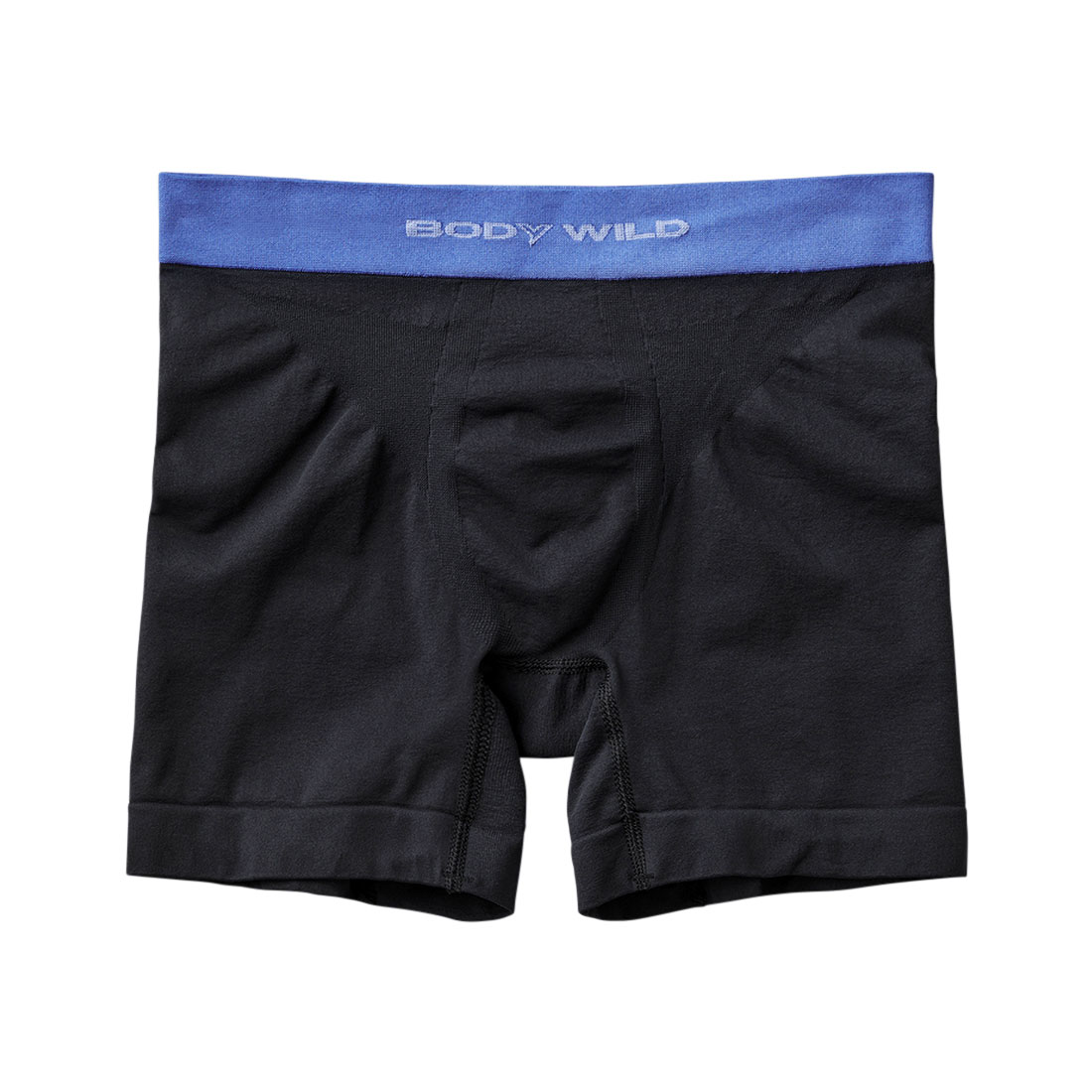 グンゼ GUNZE ボディワイルド BODY WILD e-BOXER ボクサーパンツ メンズ ツートンカラー 3D-BOXER 立体成型 前とじ セミロング(BK-ブラック-M)