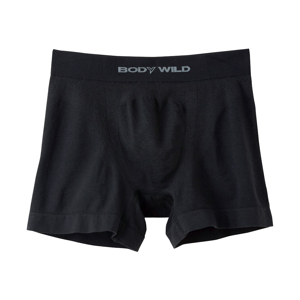 グンゼ GUNZE ボディワイルド BODYWILD ボクサーパンツ メンズ 前とじ 立体成型 ソリッド(BK-ブラック-M)