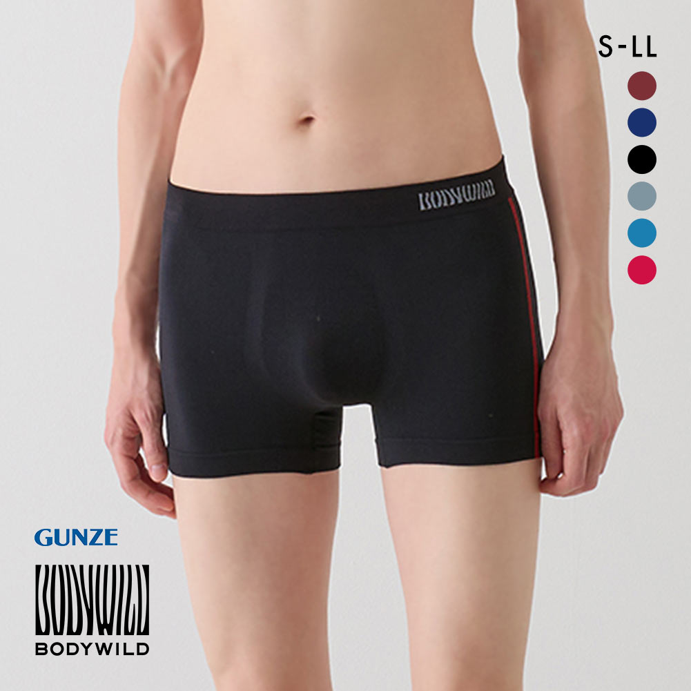 グンゼ GUNZE ボディワイルド BODY WILD ボクサーパンツ メンズ 日本製 前とじ 3D-Boxer 立体成型(BK-ブラック-S)