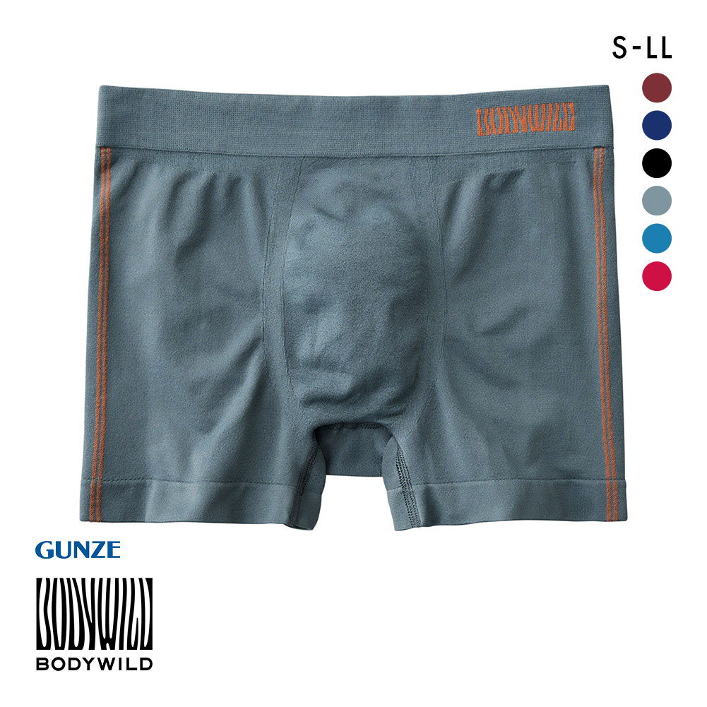 グンゼ GUNZE ボディワイルド BODY WILD ボクサーパンツ メンズ 日本製 前とじ 3D-Boxer 立体成型(GY-グレー-S)