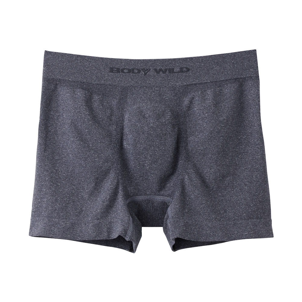 グンゼ GUNZE ボディワイルド BODYWILD ボクサーパンツ メンズ 前とじ 立体成型 メランジ調(BK-ブラック-M)