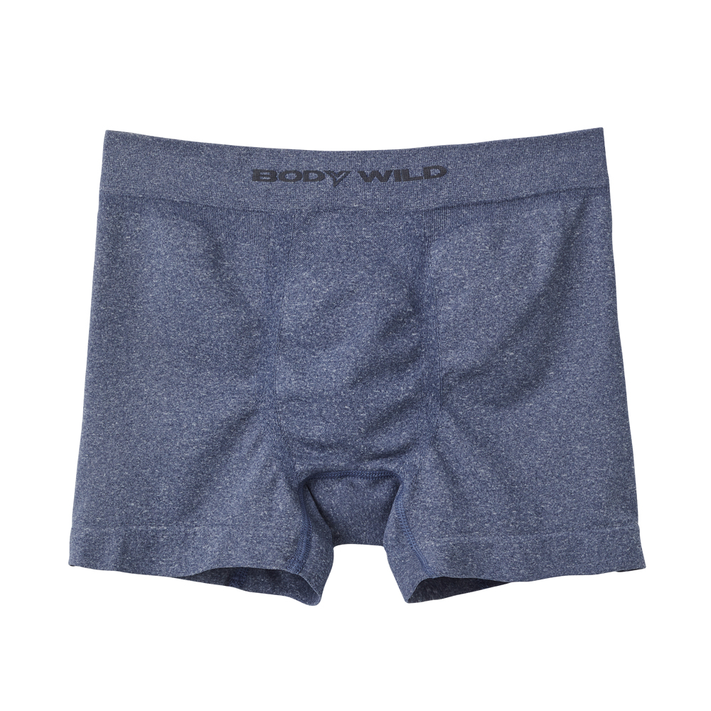 グンゼ GUNZE ボディワイルド BODYWILD ボクサーパンツ メンズ 前とじ 立体成型 メランジ調(DBU-濃ブルー-M)