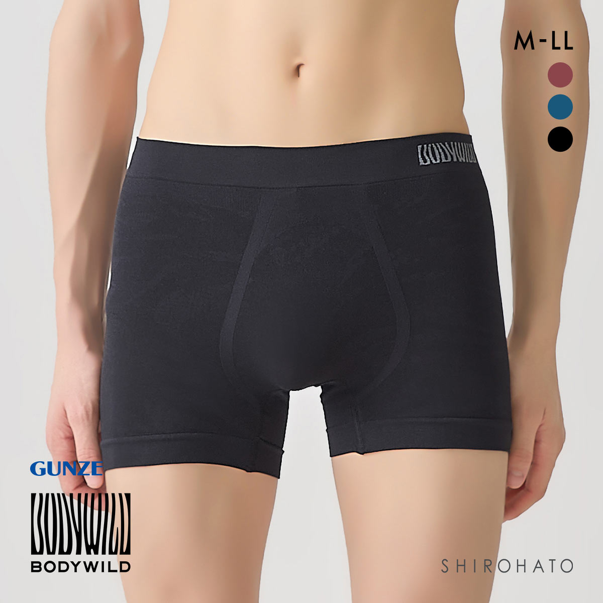 ボディワイルド ボクサーパンツ 立体成型 メンズ 前とじ ドットゼブラ柄 BODYWILD(BK-ブラック-M)