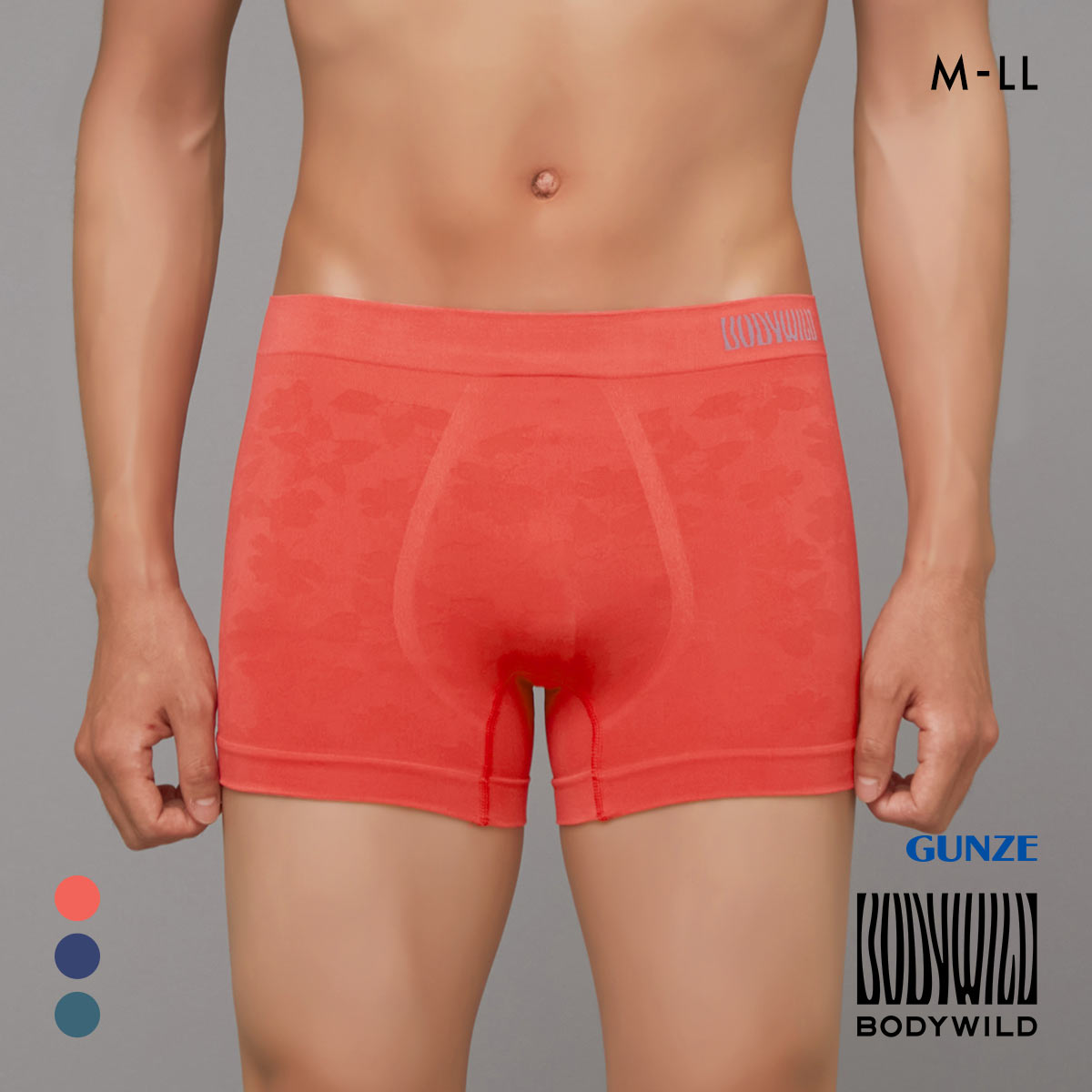 グンゼ BODY WILD 3D-Boxer ペタル柄 ボクサーパンツ メンズ 立体成型 前とじ GUNZE ボディワイルド